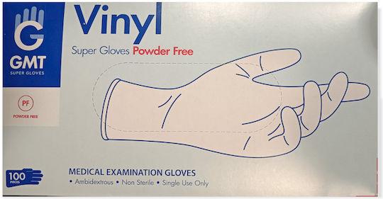 GMT Super Gloves Γάντια Βινυλίου Χωρίς Πούδρα σε Διάφανο Χρώμα 1000τμχ