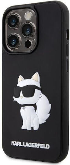 Karl Lagerfeld Задна корица Изкуствена кожа Черно (iPhone 14 Pro - iPhone 14 Про) KLHCP14L3DRKHNK