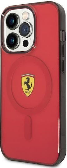 Ferrari Translucent Magsafe Back Cover Silicone Red (iPhone 14 Pro Max) FEHMP14XURKR