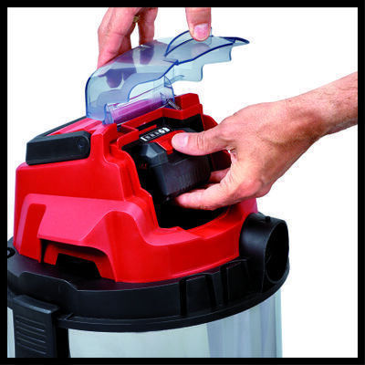 Einhell Tcvc 18/20 Lisolo Rechargeable Vacuum Wet / Dry Without Charger and Battery with Stainless Bin 20lt