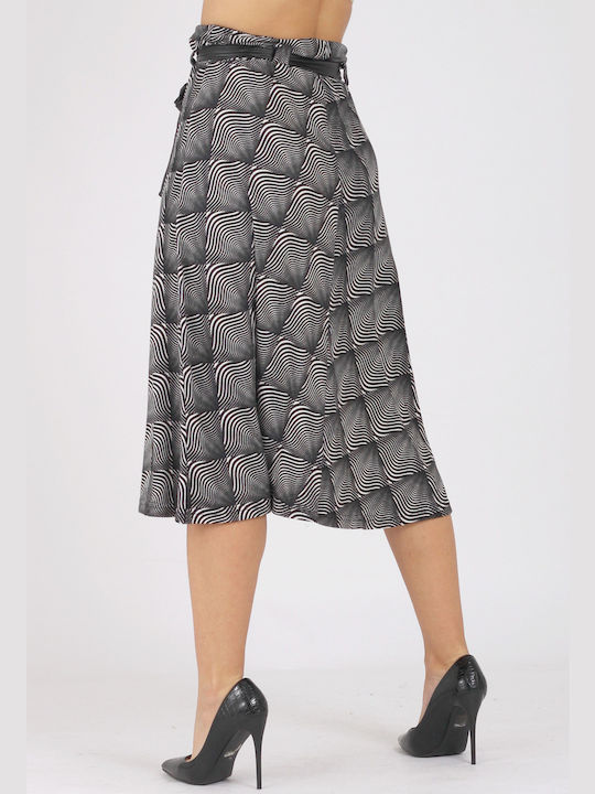 Midi skirt with patterned clouse