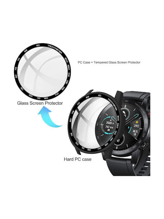 Strado 2in1 Plastic Case with Glass in Black color for Huawei Watch GT 2e