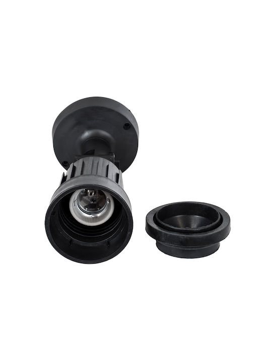 GloboStar Grasedo Waterproof Outdoor Ceiling Spot E27 in Black Color 61615