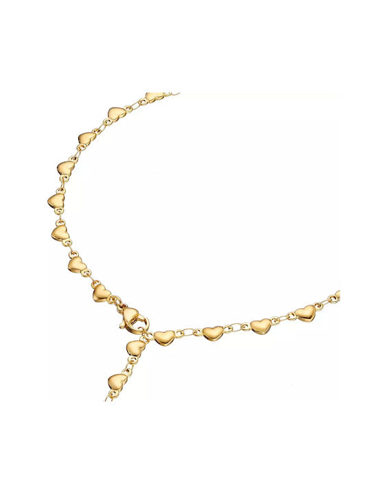 Oxzen Halskette mit Design Herz aus Vergoldet Stahl
