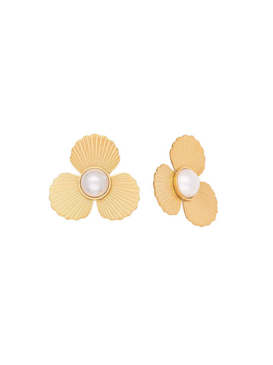 Excite-Fashion Earrings from Steel Gold Plated with Pearls