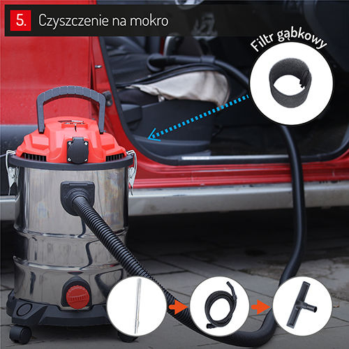 Camry CR 7045 Σκούπα Υγρών / Στερεών 3400W με Ανοξείδωτο Κάδο 25lt