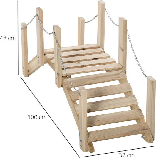 Outsunny Διακοσμητική Γέφυρα Κήπου Ξύλινη 100x32x48 cm 100x32x48εκ. 844-327