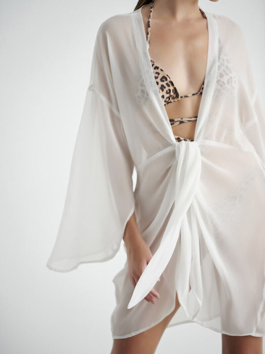 Blu4u Women's Mini Caftan Beachwear White