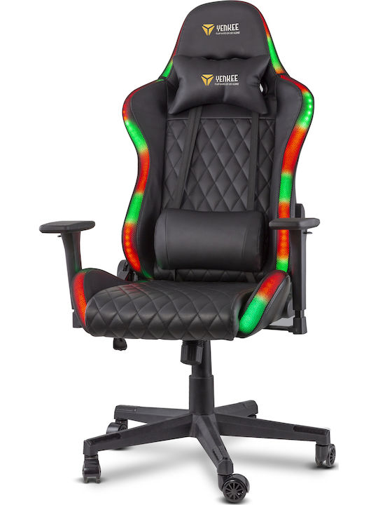 Yenkee YGC 300RGB Gaming Stuhl mit verstellbaren Armlehnen und RGB Beleuchtung Schwarz