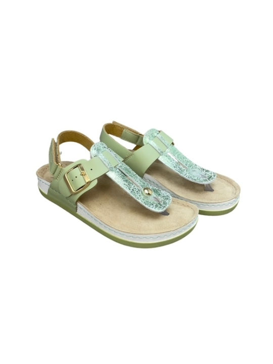 Sunny Sandal Klea Δερμάτινα Γυναικεία Σανδάλια Ανατομικά Mint