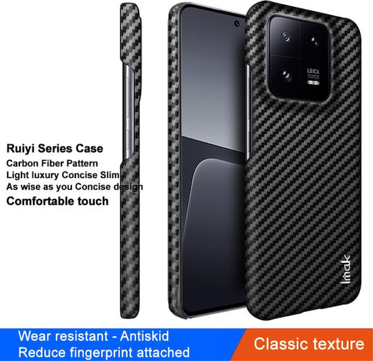 Imak Ruiyi Series texture Carbon Fiber Back Cover Synthetic Leather / Plastic Black (Xiaomi 13 Pro)