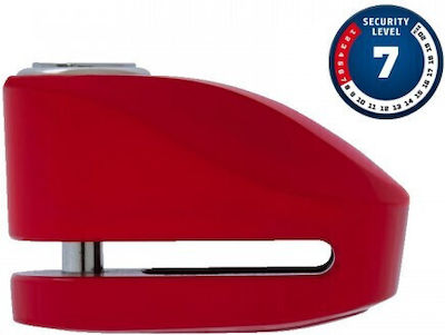 Abus 277 Motorrad-Bremsscheibenschloss mit Alarm & Kette 10mm Rot Farbe