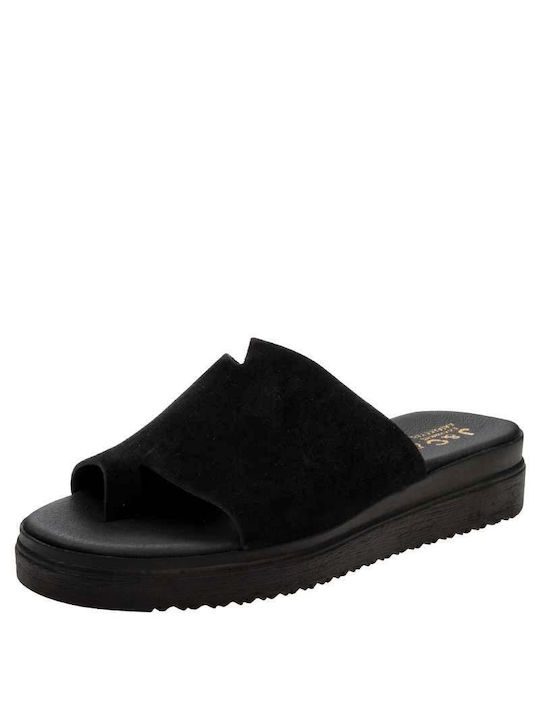 J&C Women's Flat Sandals Flatforms in Black Color