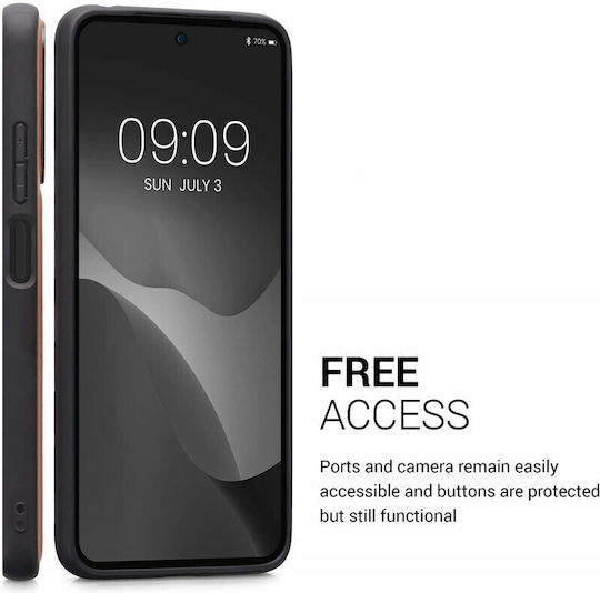 Kalibri Задна корица Кожа Оранжев (Redmi Note 11 / 11S 4G)