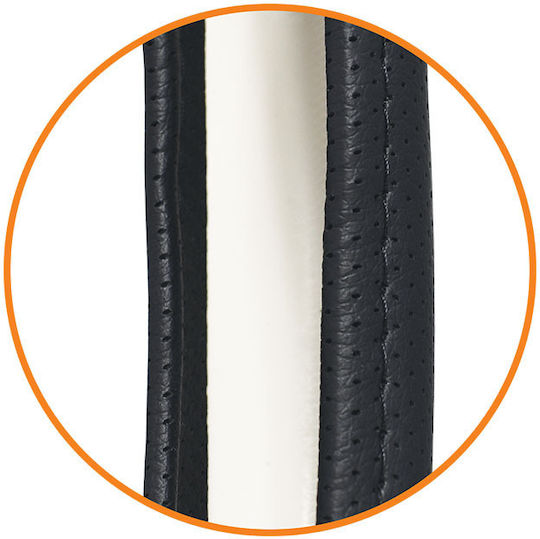 Cartech Car Steering Wheel Cover Ariston Leather Feeling with Diameter 40cm made of Leatherette Black