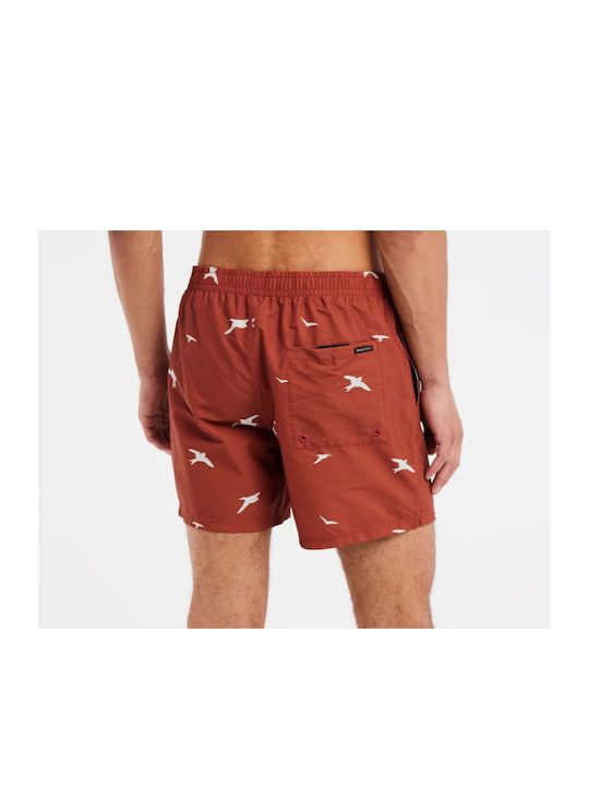 Protest Herren Badebekleidung Shorts Orange mit Mustern