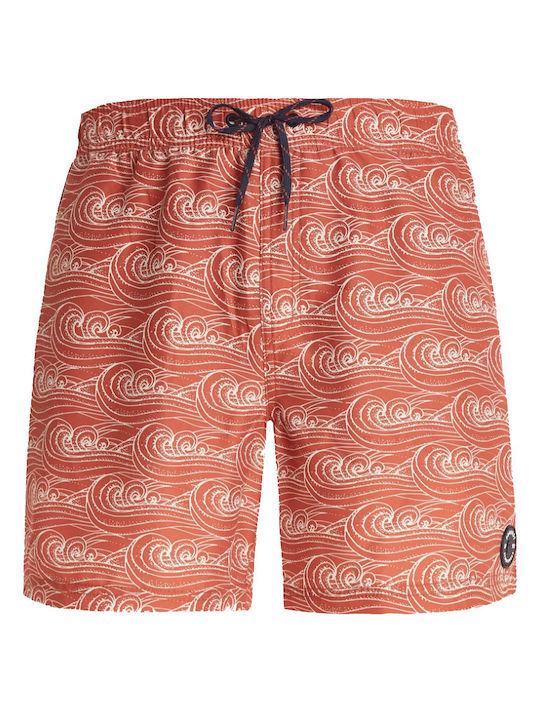 Men's Swimwear Shorts Orange with Patterns