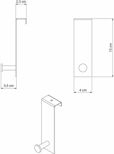 Grekon Κρεμάστρα Πόρτας 301 Μονής Θέσης Ανοξείδωτη 4x3.5x13εκ.