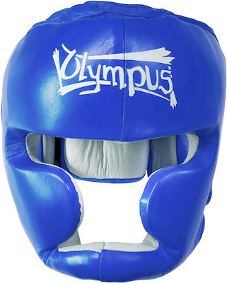 Olympus Sport Κάσκα Πυγμαχίας Ενηλίκων Κλείστού Τύπου Δερμάτινη Μπλε