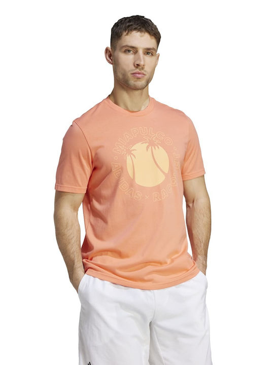 adidas Racquet Sun Graphic HZ9014 Ανδρική Μπλούζα Πορτοκαλί