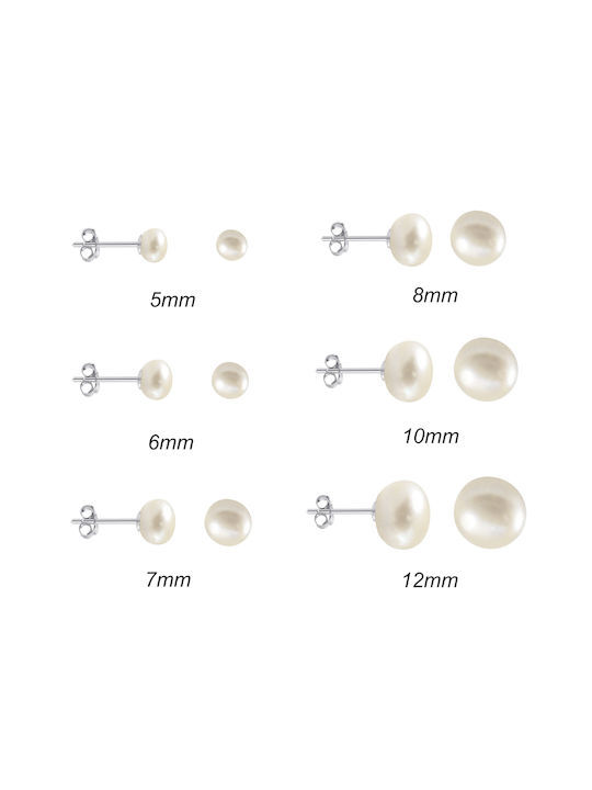 6mm Simple Stud Earrings Pearls made of Silver 925