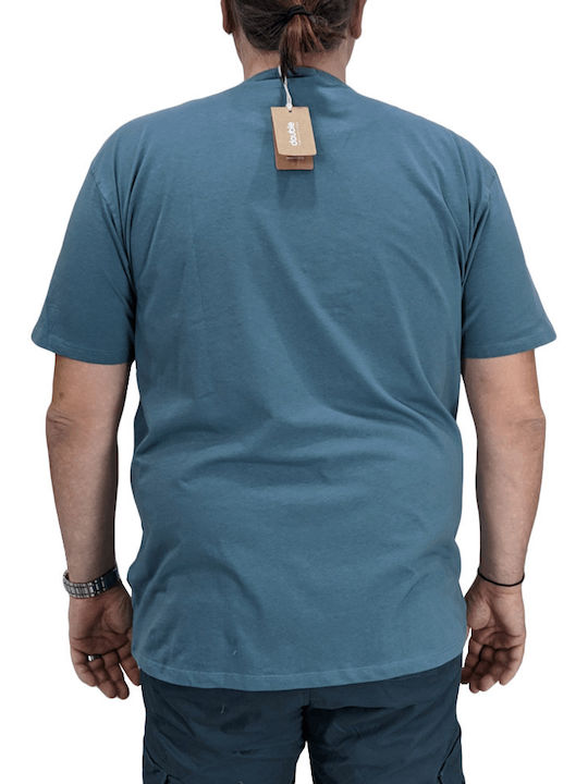 Double A Men's Short Sleeve Blouse Dusty Blue