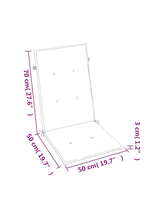 vidaXL Perna Scaunului De Grădină Cu Spătar Multicolor 2 Buc 120x50 Cm