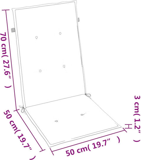 vidaXL vidaXL Gartenstuhlkissen mit Rückenlehne Mehrfarbig 2 Stück 120x50cm