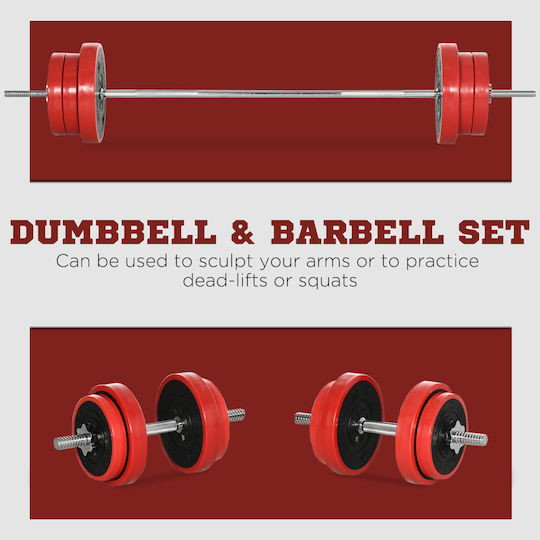 HomCom Hantelset mit Gesamtgewicht von 65kg kg
