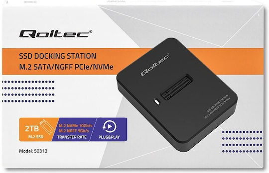 Qoltec Hard Drive Docking Station PCIe/SATA M.2(2230)" / M.2(2280)" with Connection USB 3.1 (50313)