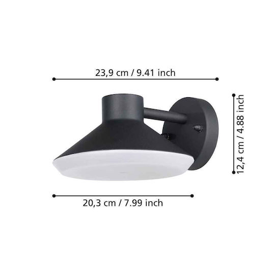 Eglo Стенно Външно Осветително Тяло с Абажур GU10 IP44 20.5x11εκ.