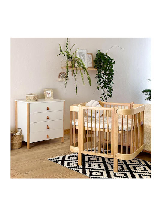 Scandi Baby Dresser with 4 Drawers White 80x50x85cm
