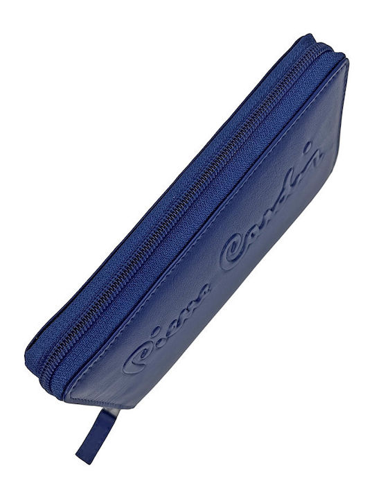 Große Leder Damenbrieftasche Blau