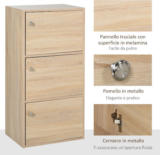 Office Storage Chipboard Cabinet Brown L48xW34xH100cm