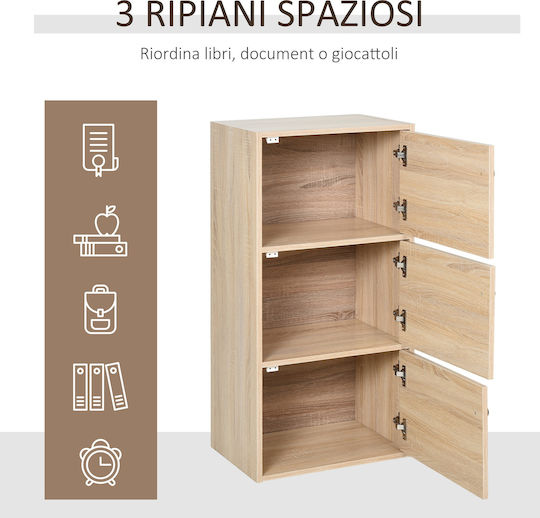 Office Storage Chipboard Cabinet Brown L48xW34xH100cm