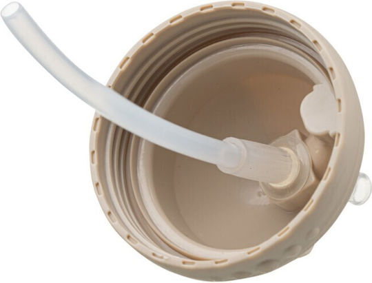 Akuku Baby Cup with Handles and Straw made of Plastic Beige 300ml for 9m+m+