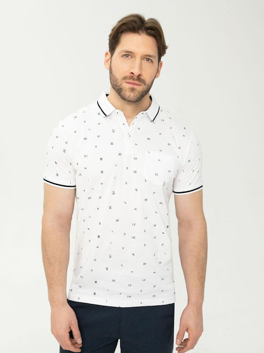 Volcano T-GOTI Men's Fine Pattern Polo Shirt - White