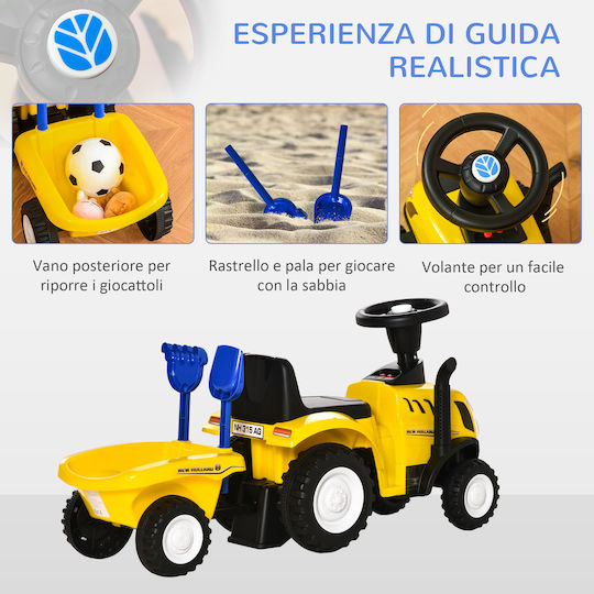 HomCom Τρακτέρ Αυτοκινητάκι Ride On για 12+ μηνών Κίτρινο