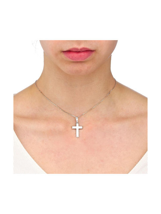 Cross in white gold ST26537F 14 Carat