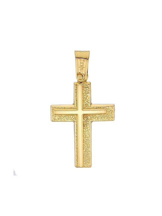 18 Karat Gold doppeltes Goldkreuz ST24855F