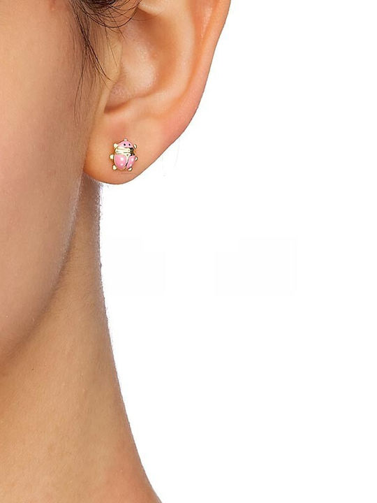 Gold earrings with ladybugs SK062 9 Carat