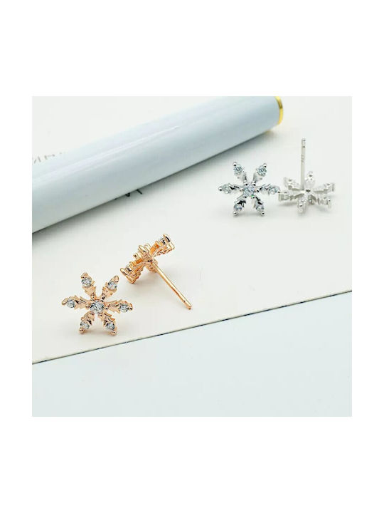 Jooliete Skas671r earrings made of pink gold plated silver 925 with cubic zirconia stones.