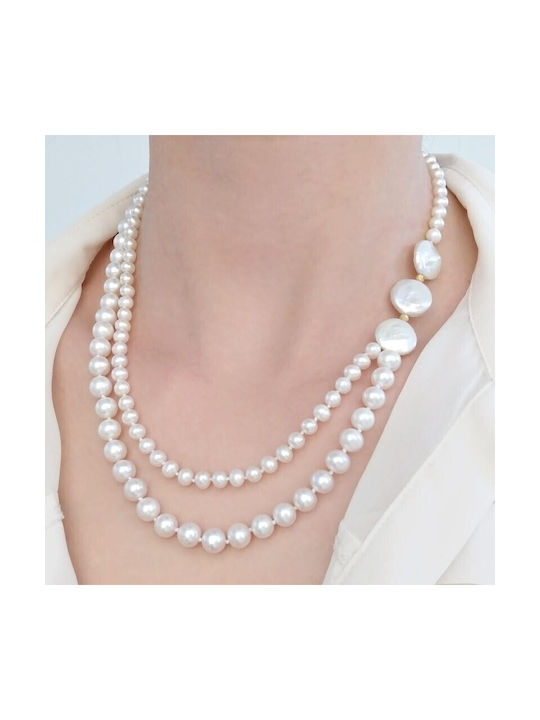 Necklace with fresh water pearls Fresh Water Pearl 5,0-14,0mm K14 110277 Pearls