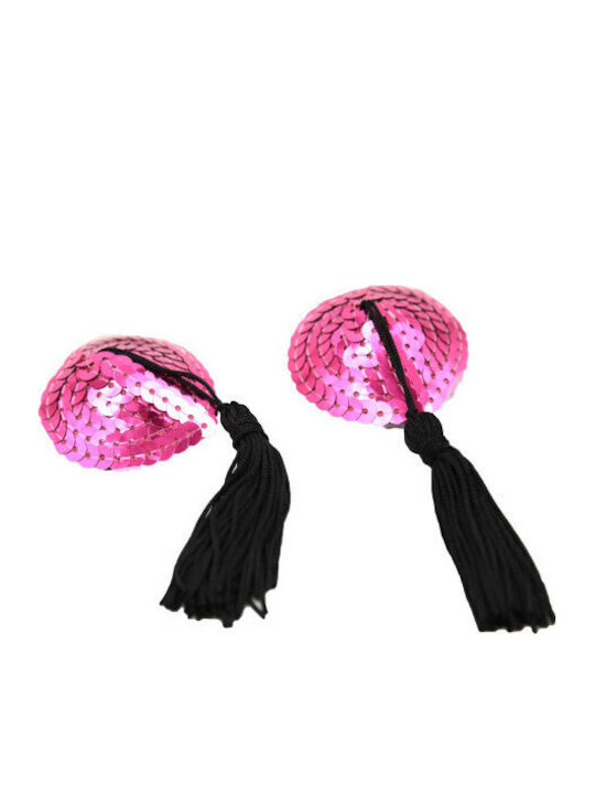 Naughty Toys Nippelabdeckungen Mit Pailletten Herz Rosa / Schwarz