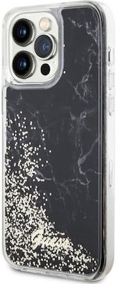 Guess Marble Umschlag Rückseite Silikon Schwarz (iPhone 14 Pro Max) GUHCP14XLCSGSGK