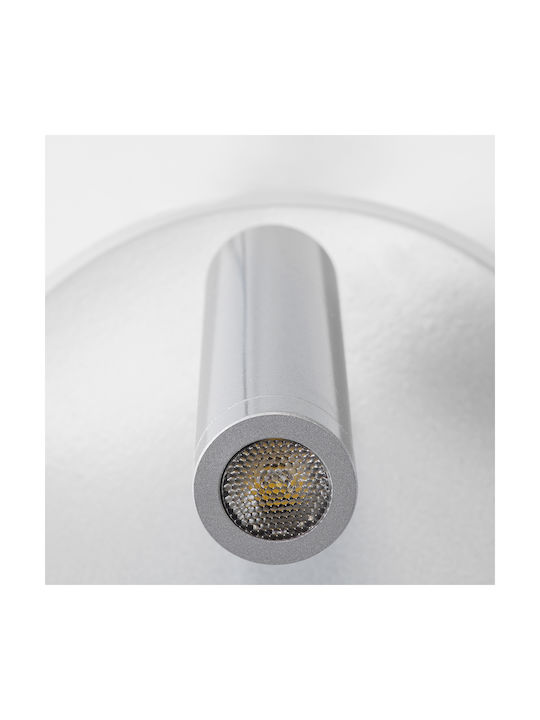 GloboStar Jersey Μονό LED Φυσικό Λευκό Σποτ σε Ασημί Χρώμα