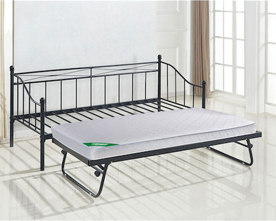 Marin Daybed Sofa Bed Single Metal Black for Mattress 90x190cm E8043,1