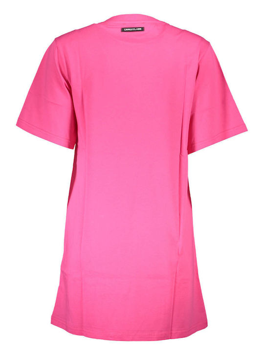 Roberto Cavalli Sommer Mini T-Shirt Kleid Rosa