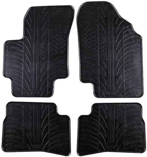 Lampa Set of Front and Rear Mats 4pcs Tray Type for Kia Rio Hyundai Accent Black
