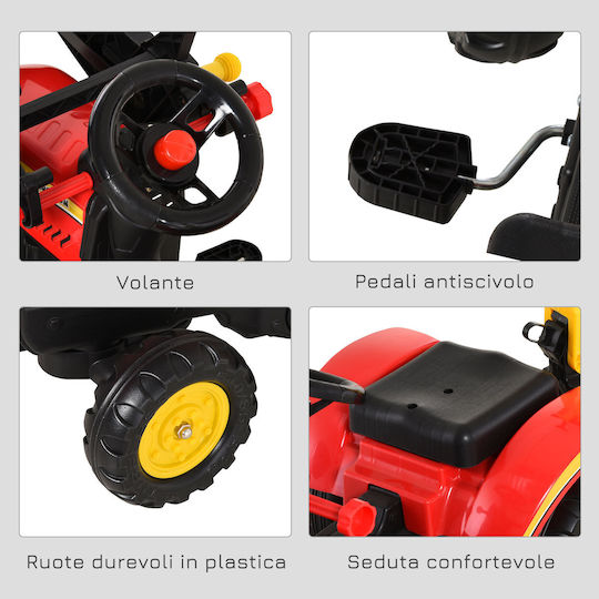 Kinder Bulldozer Fuß zu Boden mit Kutsche & Pedal Rot